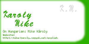karoly mike business card